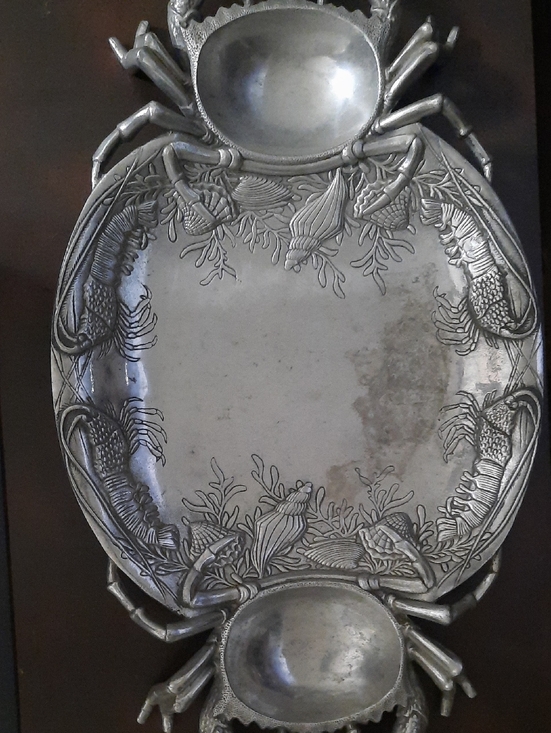 Vintage Arthur Court Silver Crab Motif Serving Platter